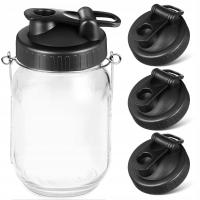 4SZT. POKRYWKI Z KLAPKĄ SZEROKIE USTA POKRYWKI DO SŁOIKÓW SŁOIK NALEWANIE POKRYWEK SŁOIKÓW MASON JA