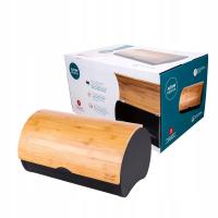Хлебобулочная коробка для хлебобулочных изделий черный с бамбуковой крышкой Altom Design