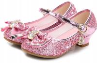 BUTY KSIĘŻNICZKI CZÓŁENKA RÓŻOWE DO STROJÓW SUKIENEK BALOWYCH