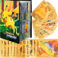 Покемон золотая фольга 55 карт ассорти Пикачу альбом