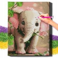 Haft diamentowy z Ramką Diamond Painting 5D 20x30 cm Mozaika Słoń Oh Art!