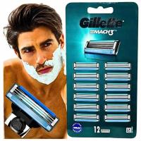 Gillette Mach 3 ostrza wkłady 12 sztuk do maszynki do golenia Mach3 nożyki
