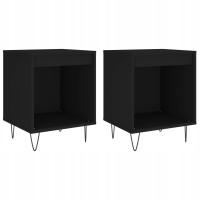 Modna szafka nocna drewnopodobna czarna 40x35x50 cm