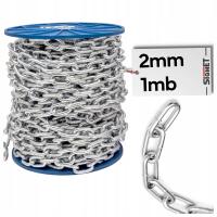 Łańcuch NA METRY gospodarczy METALOWY OCYNK D1 krótkie ogniwo 2mm MOCNY 1MB