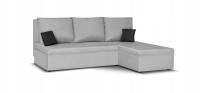 Угловой диван 3 оси с функцией кровати том светло-серый
