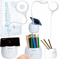 Lampka biurkowa Decorya nowoczesna biały moc do 5 W