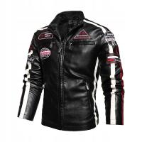 Мужская мотоциклетная куртка кожаная спортивная мода