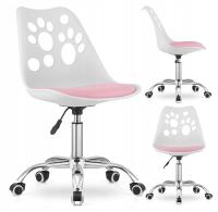 Вращающееся кресло офисное детское кресло для стола белый и розовый Джек