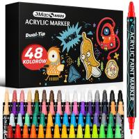 Markery akrylowe 48 szt. pisaki flamastry mazaki zestaw WODOODPORNE Z FARBĄ