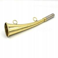 Охотничья сигнальная труба изогнутая плоская Золотая 25 см сигнальная труба