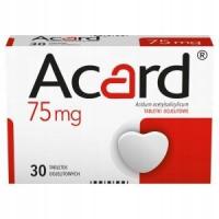 Acard 75 mg lek przeciwzakrzepowy serce 30 tabletek dojelitowych