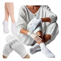 RĘKAWICZKI kosmetyczne do zabiegów bawełniane kremów parafiny + SKARPETKI