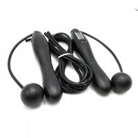 .Wireless Counting Jump Rope Indoor Fitness Black