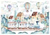 Детская настенная бумага скандинавский поезд детская настенная бумага 368X254