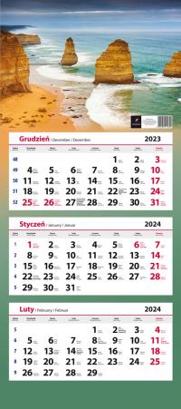 Трехсторонний настенный календарь 2024