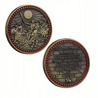 Moneta Kolekcjonerska Templariusze Deus Vult Kolor Antyczny Brąz