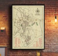 Старый план города Кракова 1890r. 70x50cm