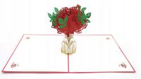 Kartka z życzeniami 3D Pop-up Flowers Bukiety Rose Prezent na Dzień Matki