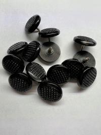 Черная Жемчужная пуговица-рифленая 17 мм
