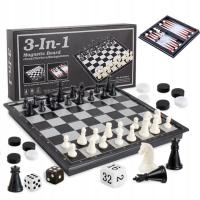 Magnetyczne szachy Backgammon Warcaby Zestaw skład