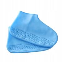 Silikonowe wodoodporne pokrowce na buty, pokrowce na kalosze wielokrotnego użytku w kolorze niebieskim M