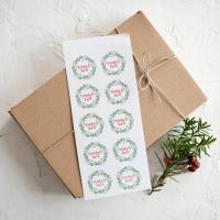 Naklejki Czerwona żurawina wianek