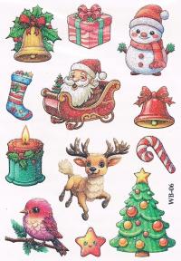 TATUAŻ DLA DZIECI NA MIKOŁAJA ZMYWALNY BROKATOWY NA PREZENT RENIFER BAŁWAN