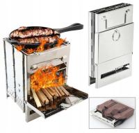 SKŁADANY PIECYK KUCHENKA TURYSTYCZNA KEMPING BIWAK GRILL + POKROWIEC PS-02