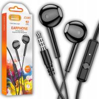 Słuchawki dokanałowe douszne na kablu - 1,1m wejście jack 3.5 mm CZARNE