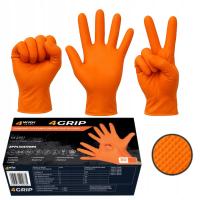 RĘKAWICE RĘKAWICZKI NITRYLOWE MOCNY CHWYT WARSZTATOWE 4GRIP 50 SZTUK