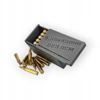 Pudełko pojemnik na amunicję 5,56x45mm / .223 REM | 50 sztuk | srebrne