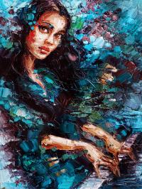 - ZMYSŁ DŹWIĘKU - obraz olejny - Krystyna Róż-Pasek