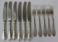 Серебряные ножи и вилки советские, СССР, серебро 875