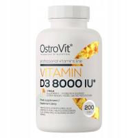 OstroVit Witamina D3 8000 IU 200 tabs ODPORNOŚĆ Vitamin AŻ 800 PORCJI