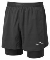 Ronhill spodenki biegowe Tech Twin Short, czarne [Rozmiar L]