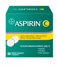 2x Aspirin C 400 mg + 240 mg 40 tabletek LEK przeziębienie grypa (80tabl)