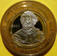 1 EURO MALTA 2003 JEAN DE LA VALETTE MENNICZA PRÓBA