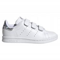 Детская обувь Adidas Stan Smith белые липучки 30