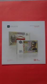 Folder 20 zł 2018,ODZYSKANIE NIEPODLEGŁOŚCI,stan I