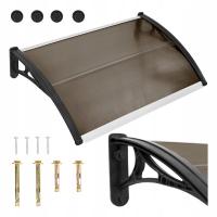 Daszek nad drzwi zadaszenie 100x60 cm brązowy zadaszenie klimę poliwęglan