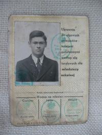 KRAKÓW przedwojenna LEGITYMACJA SZKOLNA NA ROK 1938/39