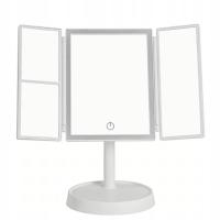 Lusterko Kosmetyczne Podświetlane Led Rozkładane Lustro do Makijażu x3