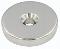 Мощный неодимовый магнит 30X5 мм с отверстием 7,5/4,5 мм для винта