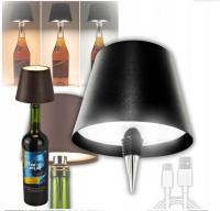 Czarna, wpuszczana lampka do butelek z regulacją jasności RGB