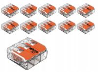 WAGO 221-413 SZYBKOZŁĄCZKA ZŁĄCZKA 3x4 DRUT/LINKA ZESTAW 10 SZTUK