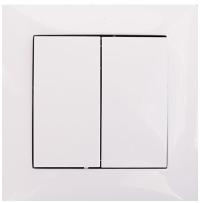 WESA ВЫКЛЮЧАТЕЛЬ СВЕТА ДВОЙНОЙ ПОДСВЕЧНИК БЕЛЫЙ LC-02