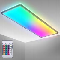 Ultra Płaski Plafon Sufitowy LED RGB Pilot zmiana kolorów czarna 22W