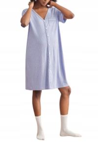 SHEIN FIOLETOWA KOSZULA NOCNA CIĄŻOWA Z PASKAMI KRÓTKI RĘKAW M 1KC