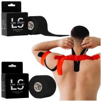 TEJPY PLASTRY DO KINESIOTAPINGU ELASTYCZNE LINE SPORT TAPE 5CM X 5M CZARNY