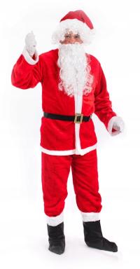 Strój Mikołaja PLUSZOWY Przebranie Świętego Mikołaja dla Dorosłych
